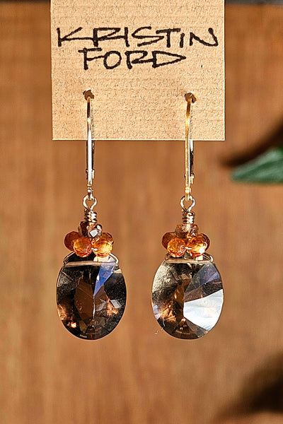 GF) Smoky Quartz, Hessonite & Andalusite Earrings  EBR2425G