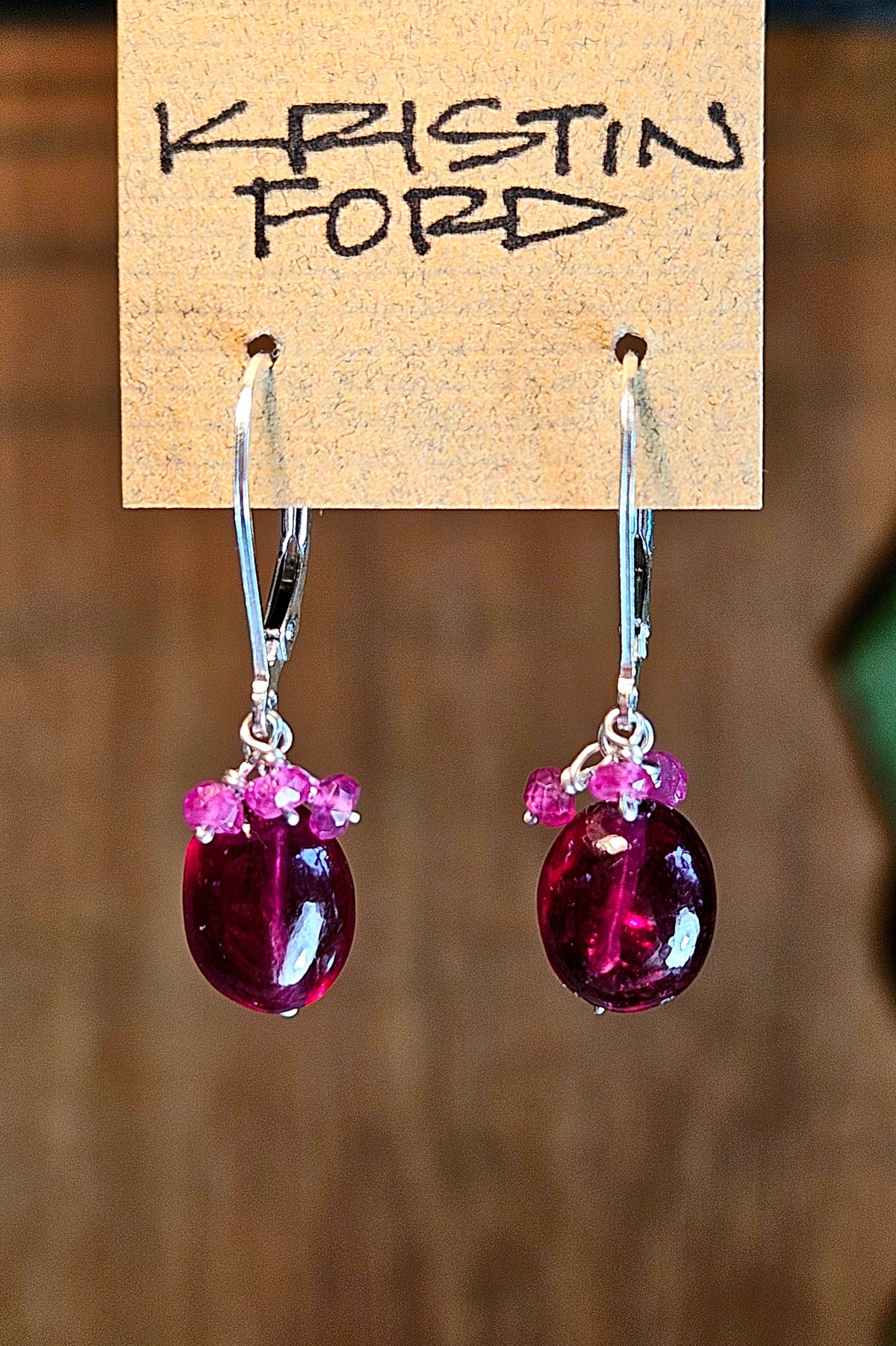 Ruby Cluster Earrings  ERD3125