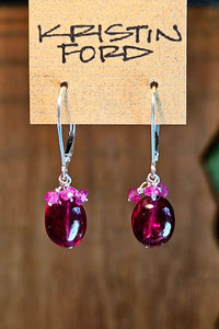 Ruby Cluster Earrings  ERD3125