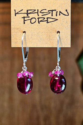 Ruby Cluster Earrings  ERD3125