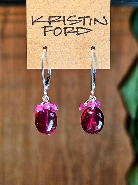 Ruby Cluster Earrings  ERD3125
