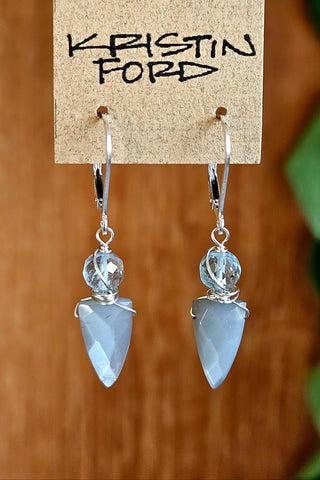 Silver Moonstone & Blue Topaz Earrings  EBK2125
