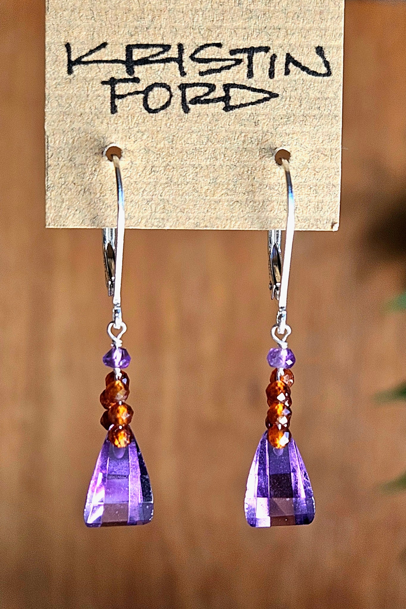 Amethyst & Hessonite Earrings  EBL5725