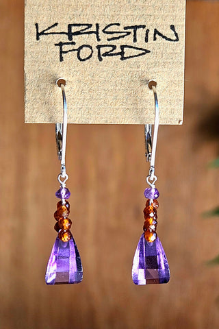 Amethyst & Hessonite Earrings  EBL5725