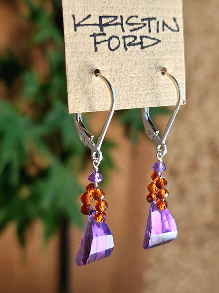 Amethyst & Hessonite Earrings  EBL5725