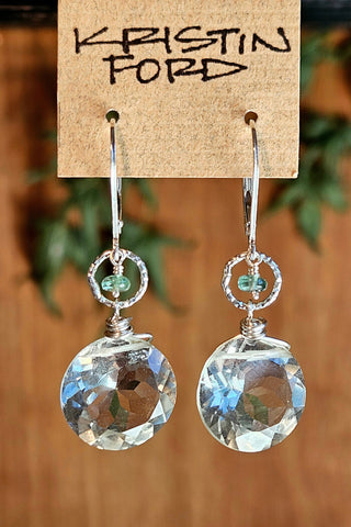 Prasiolite & Emerald Earrings  EGR2625