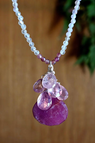 One of a Kind Ruby, Pink Sapphire & Pink Tourmaline Necklace