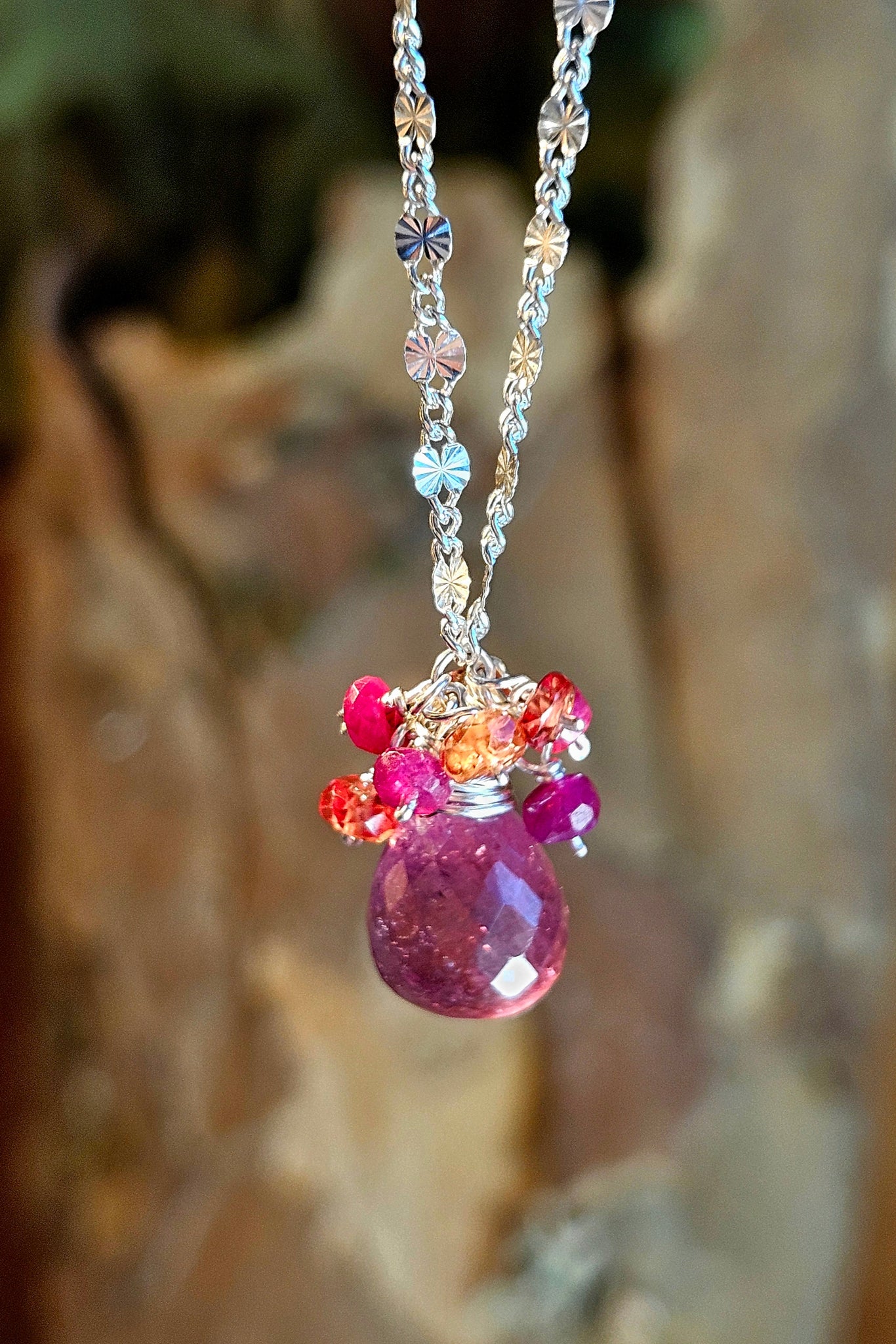 One of a Kind Sapphire and Ruby Necklace