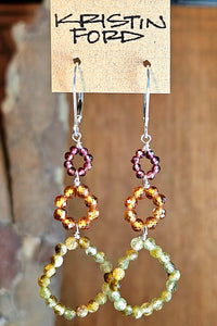 Grossular Garnet, Hessonite & Red Garnet Earrings  EWH3025