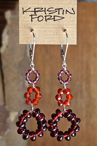 Garnet & Red Onyx Earrings  ERD4025