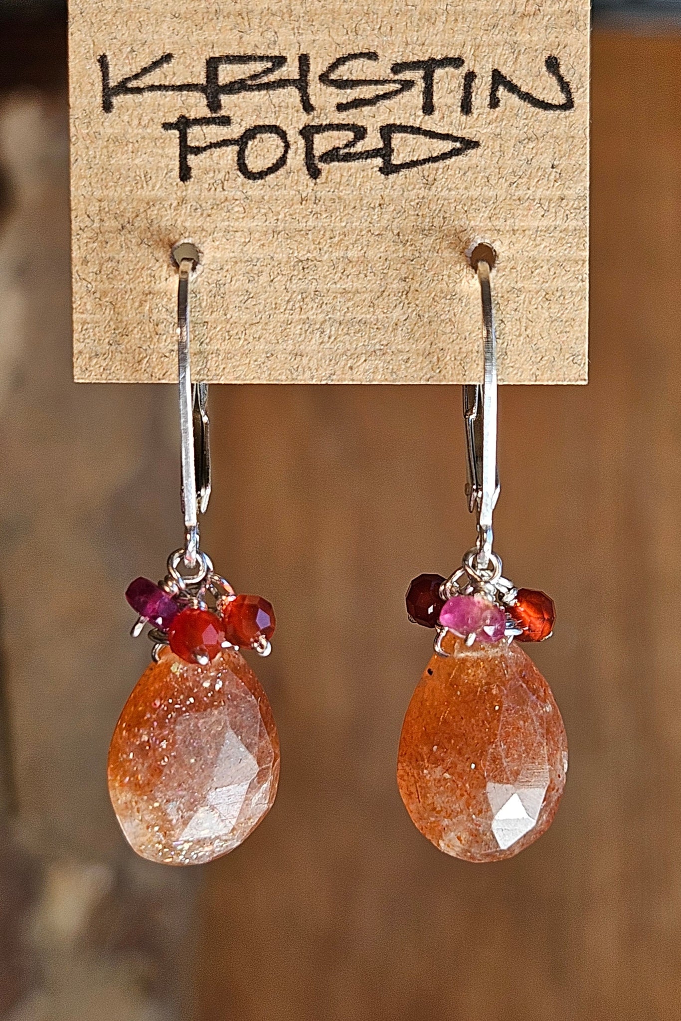 Natural Sunstone Earrings by KRISTIN FORD; Jewelry With Meaning