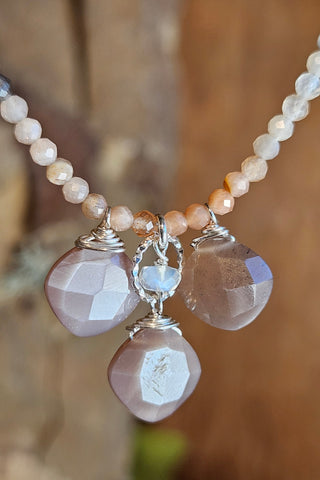 Chocolate "Mocha" Moonstone Necklace  NBR0925