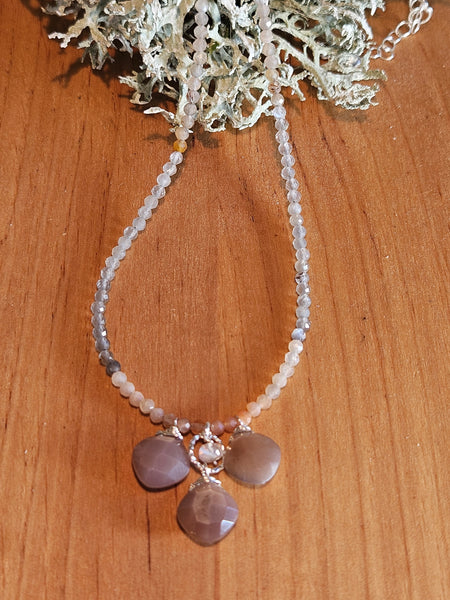 Chocolate "Mocha" Moonstone Necklace  NBR0925