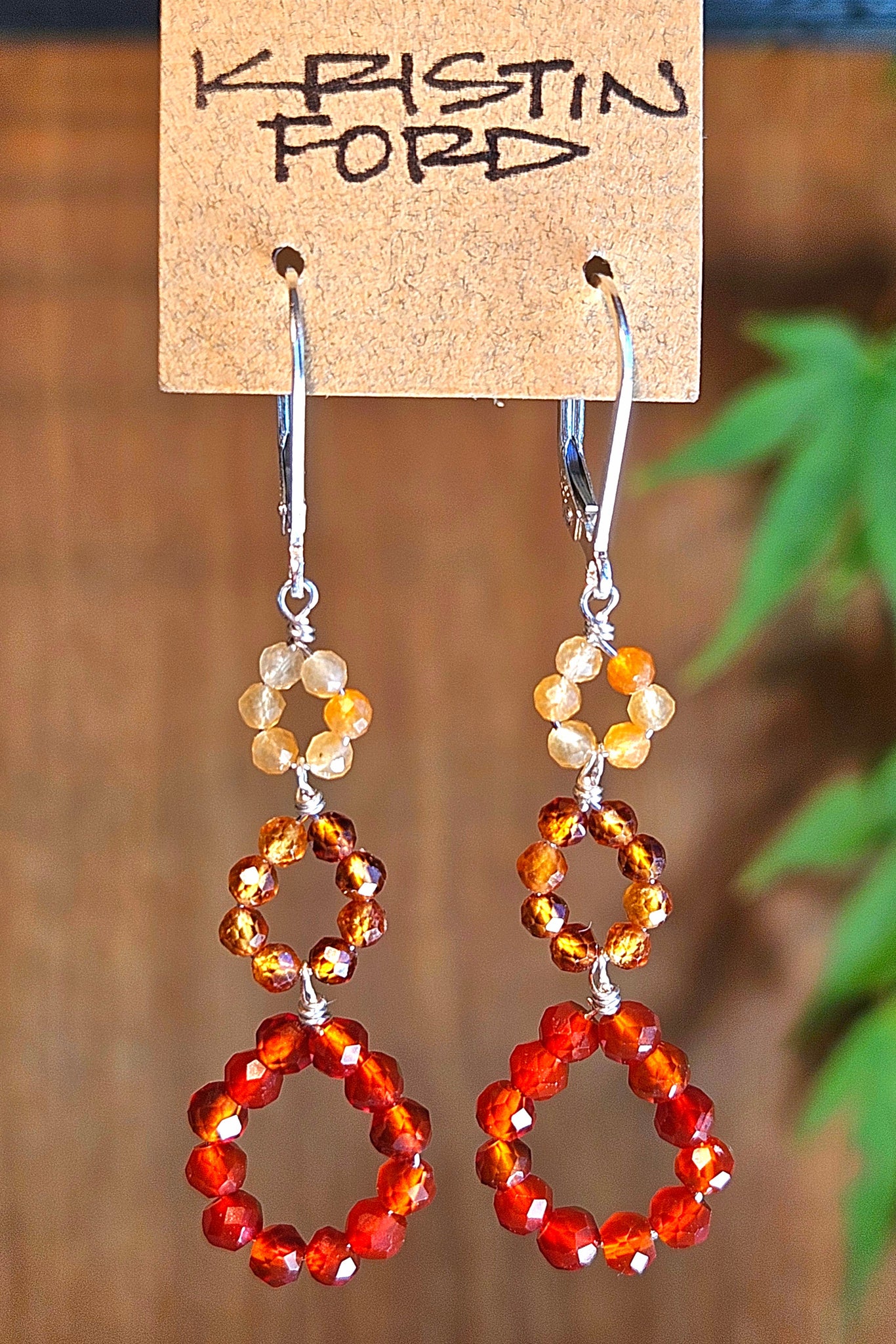 Red Onyx, Hessonite & Carnelian Earrings  EWH3125