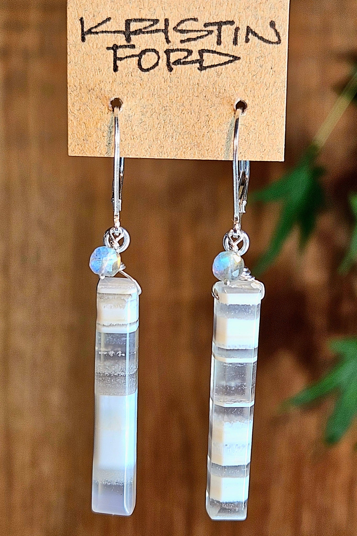 Banded Chalcedony & Labradorite Earrings  EWH2825