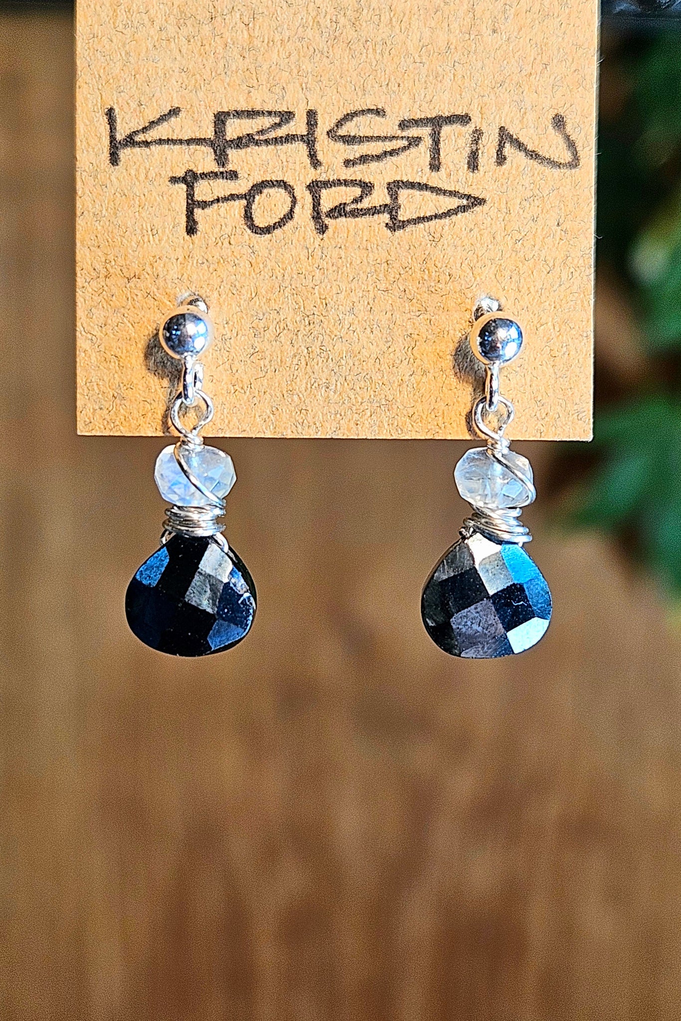 Black Spinel Post Earrings  EBK2625