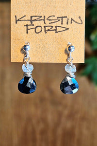 Black Spinel Post Earrings  EBK2625