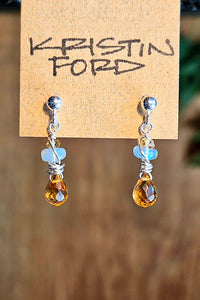 Citrine & Opal Post Earrings  EBR3025