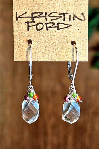 Clear Quartz Crystal Earrings  EWH3425