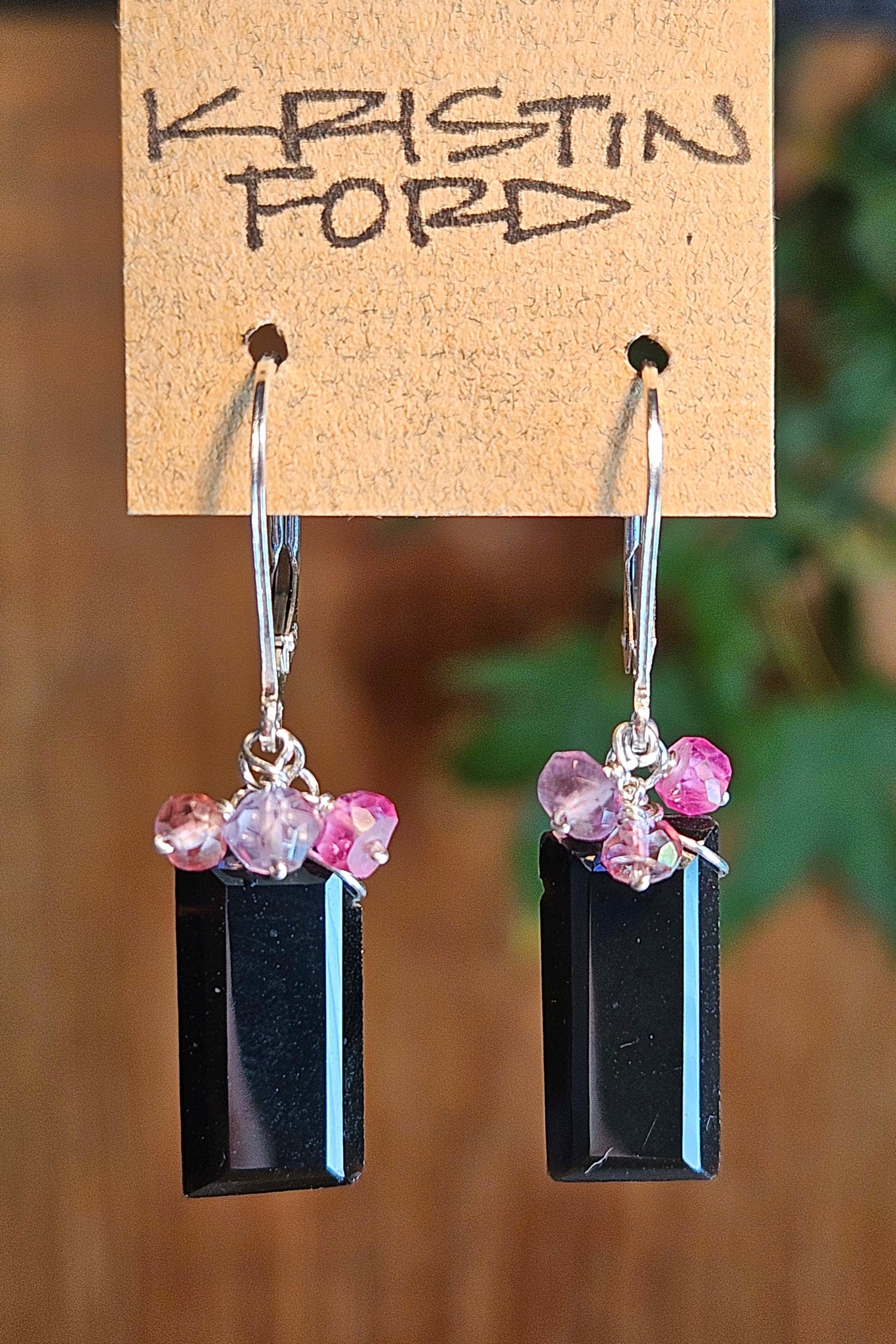 Black Andradite Garnet Earrings  EBK3125