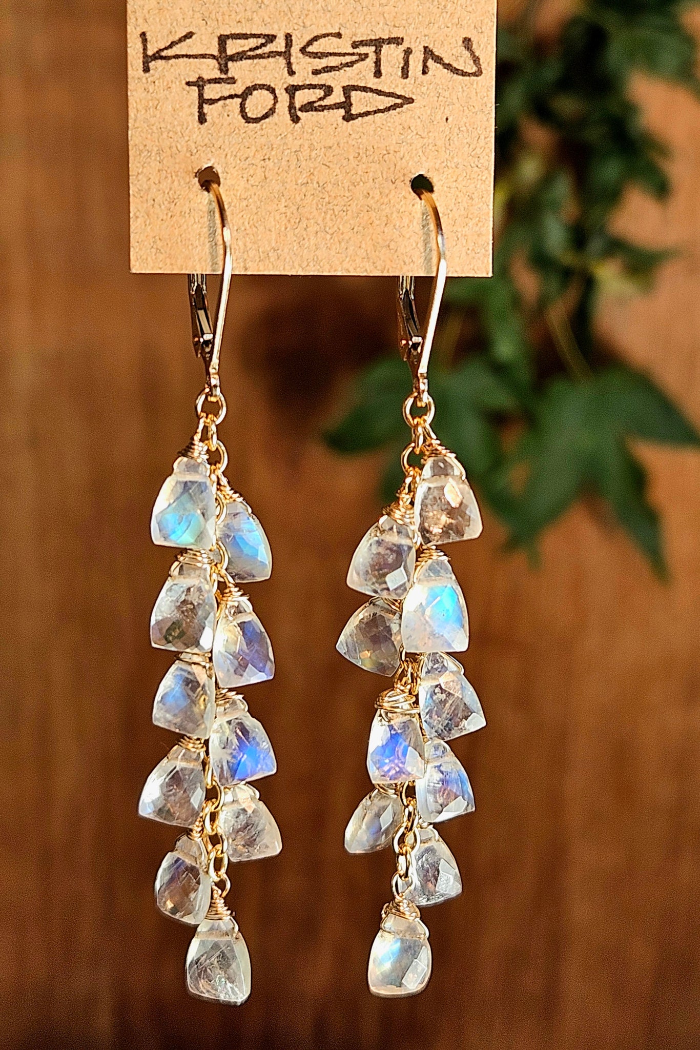One of a Kind GF) Rainbow Moonstone Earrings