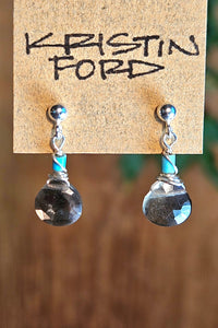Black Moonstone Post Earrings  EBK3225