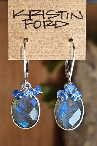 Labradorite & Kyanite Earrings  EBK3425