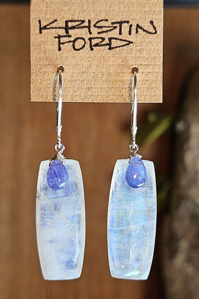 One of a Kind Rainbow Moonstone, Tanzanite, Kyanite, Sapphire & Apatite Necklace