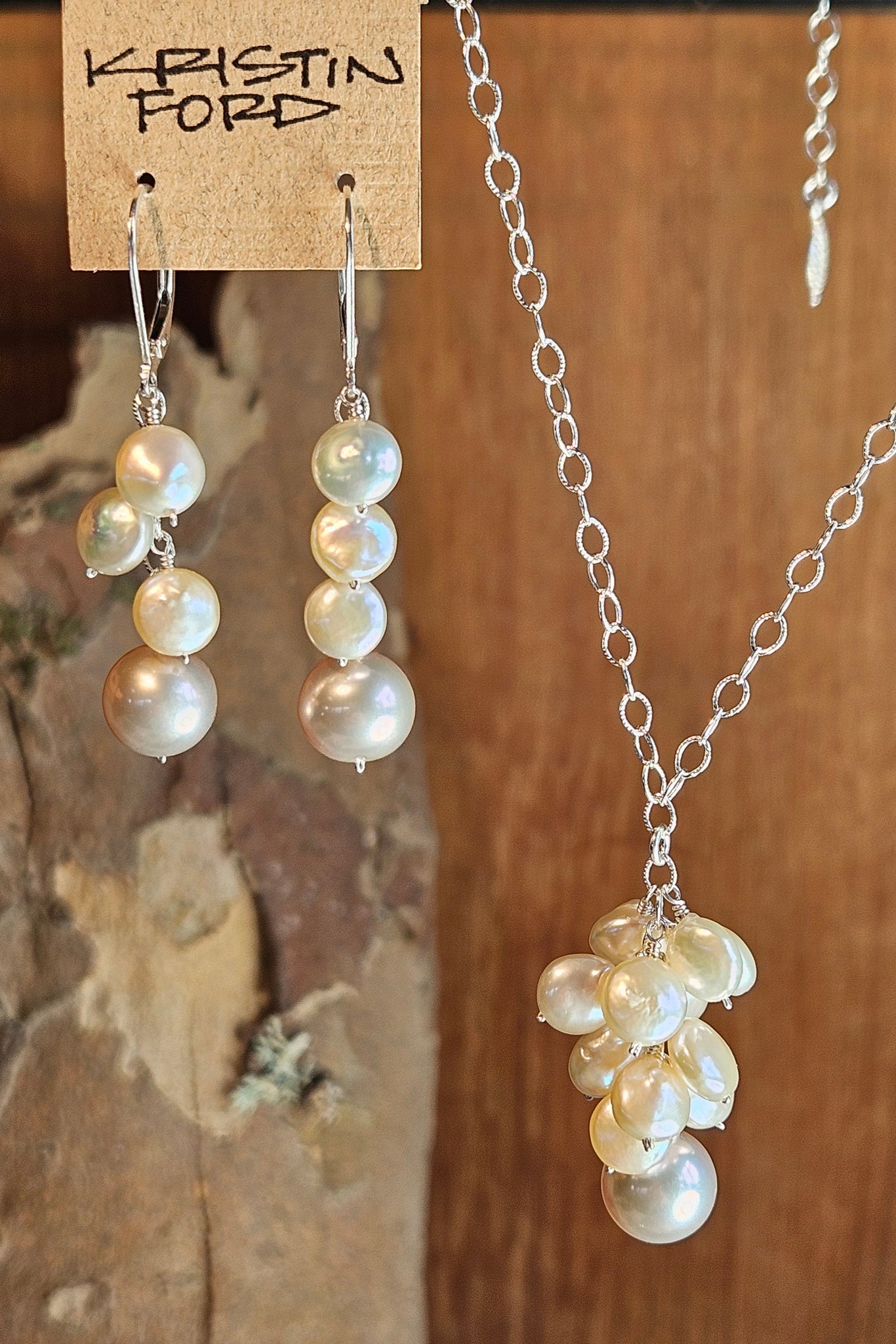 One of a Kind Pearl Necklace & Earrings