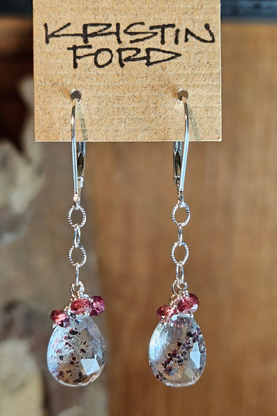 Strawberry Super Seven & Garnet Earrings  EWH3925