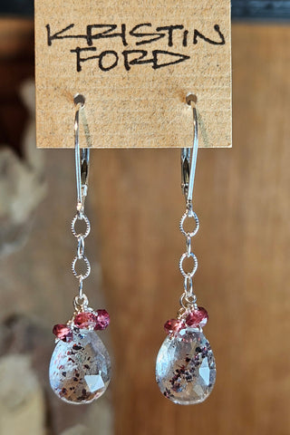 Strawberry Super Seven & Garnet Earrings  EWH3925