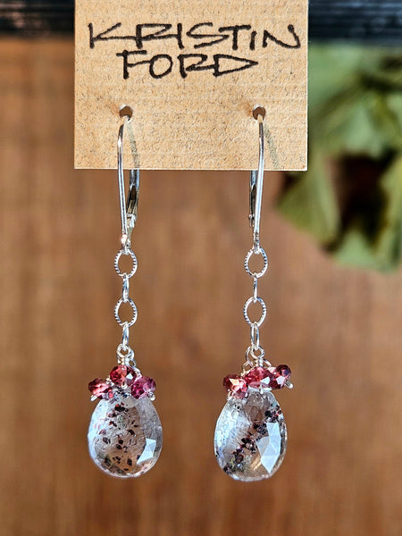 Strawberry Super Seven & Garnet Earrings  EWH3925