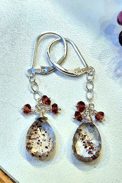 Strawberry Super Seven & Garnet Earrings  EWH3925