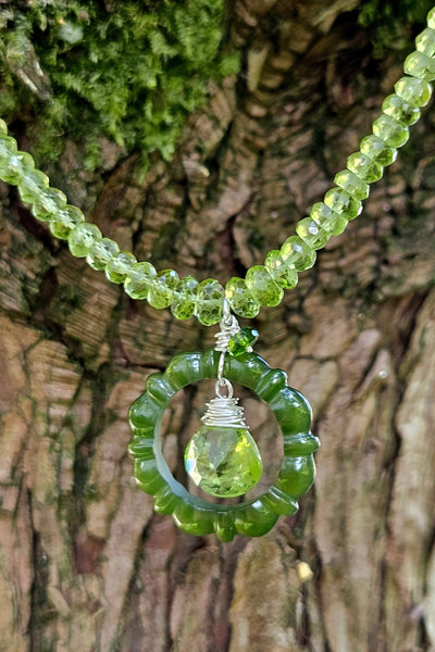 One of a Kind Peridot & Jade Necklace
