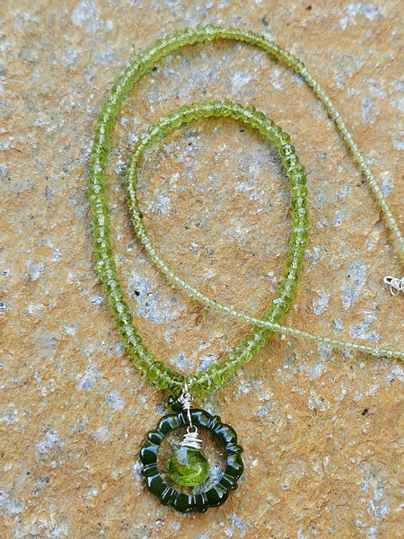 One of a Kind Peridot & Jade Necklace