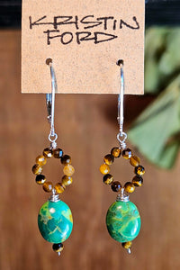 Gaspeite & Tigers Eye Earrings  EWH3825