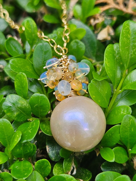 One of a Kind GF) Pearl, Opal & Citrine Necklace