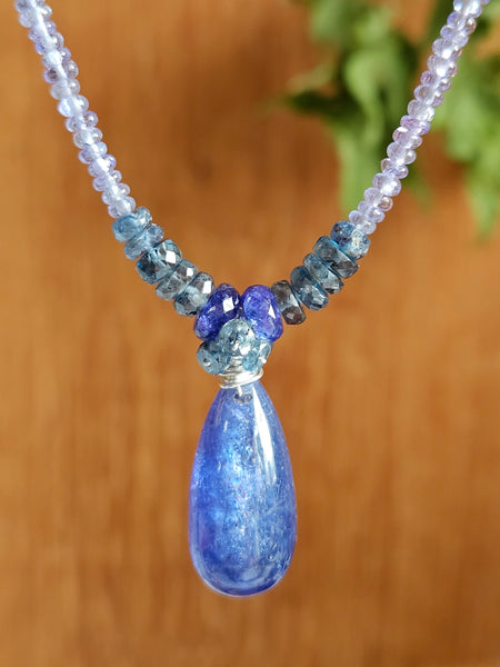 One of a Kind Tanzanite & Indigo Kyanite Necklace