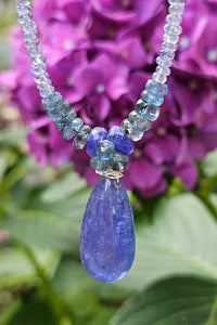 One of a Kind Tanzanite & Indigo Kyanite Necklace