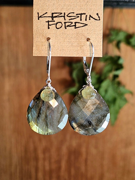 Labradorite & Grossular Garnet Earrings  EBK4225