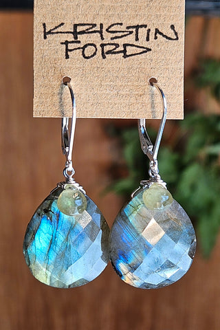 Labradorite & Grossular Garnet Earrings  EBK4225