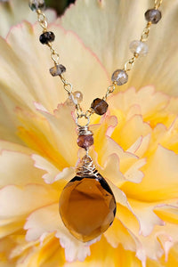 One of a Kind GF) Chocolate Tourmaline w/Tundra Sapphire Necklace