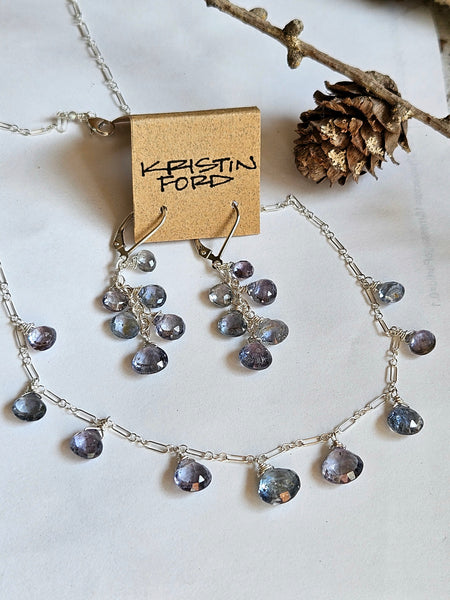 One of a Kind Sapphire Necklace & Earring Set