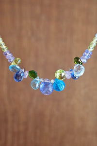 Tanzanite & Multi Color Gemstone Necklace  NBL4423