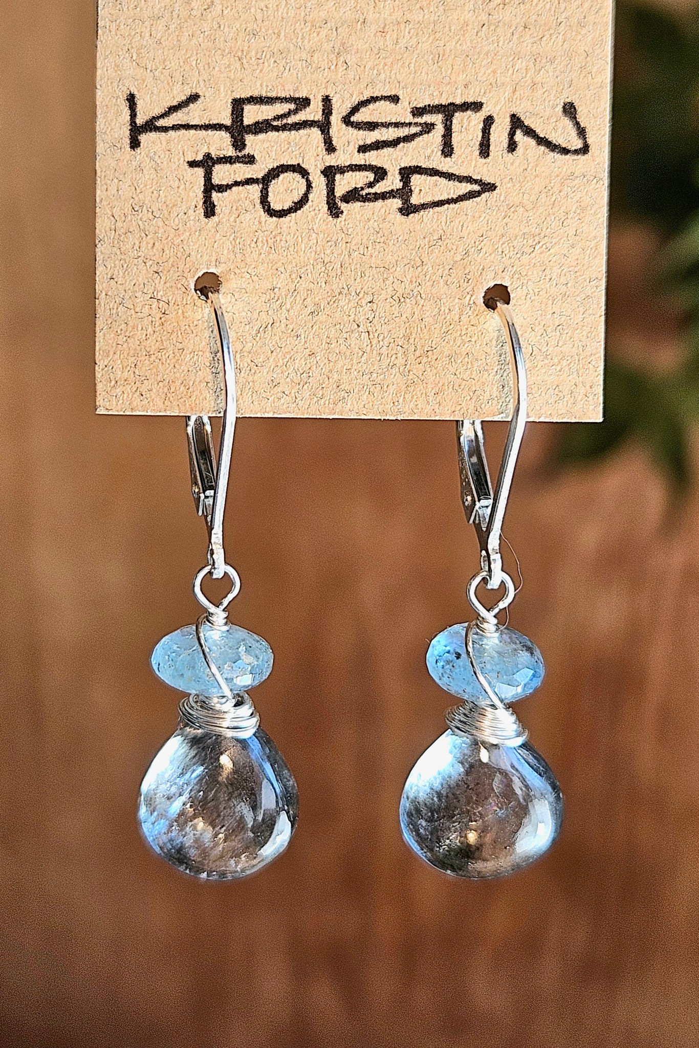 Black & Blue Aquamarine Earrings  EBK4825