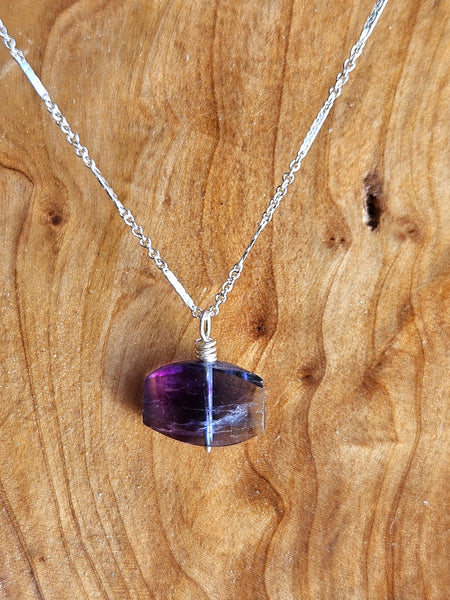 Fluorite, Iolite & Amethyst Necklace  NBL4425