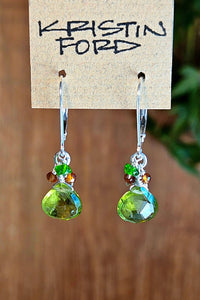 Peridot, Hessonite & Chrome Diopside Earrings  EGR4325
