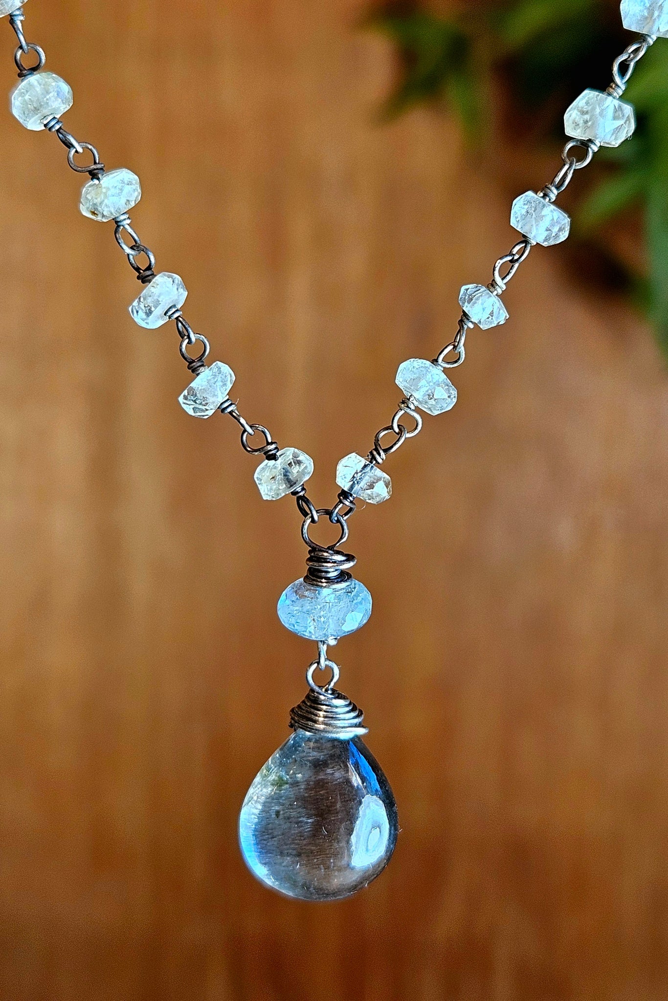 Black & Blue Aquamarine Necklace  NBK4725OX