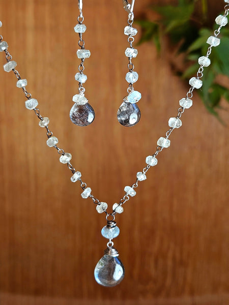 Black & Blue Aquamarine Earrings  EBK4725