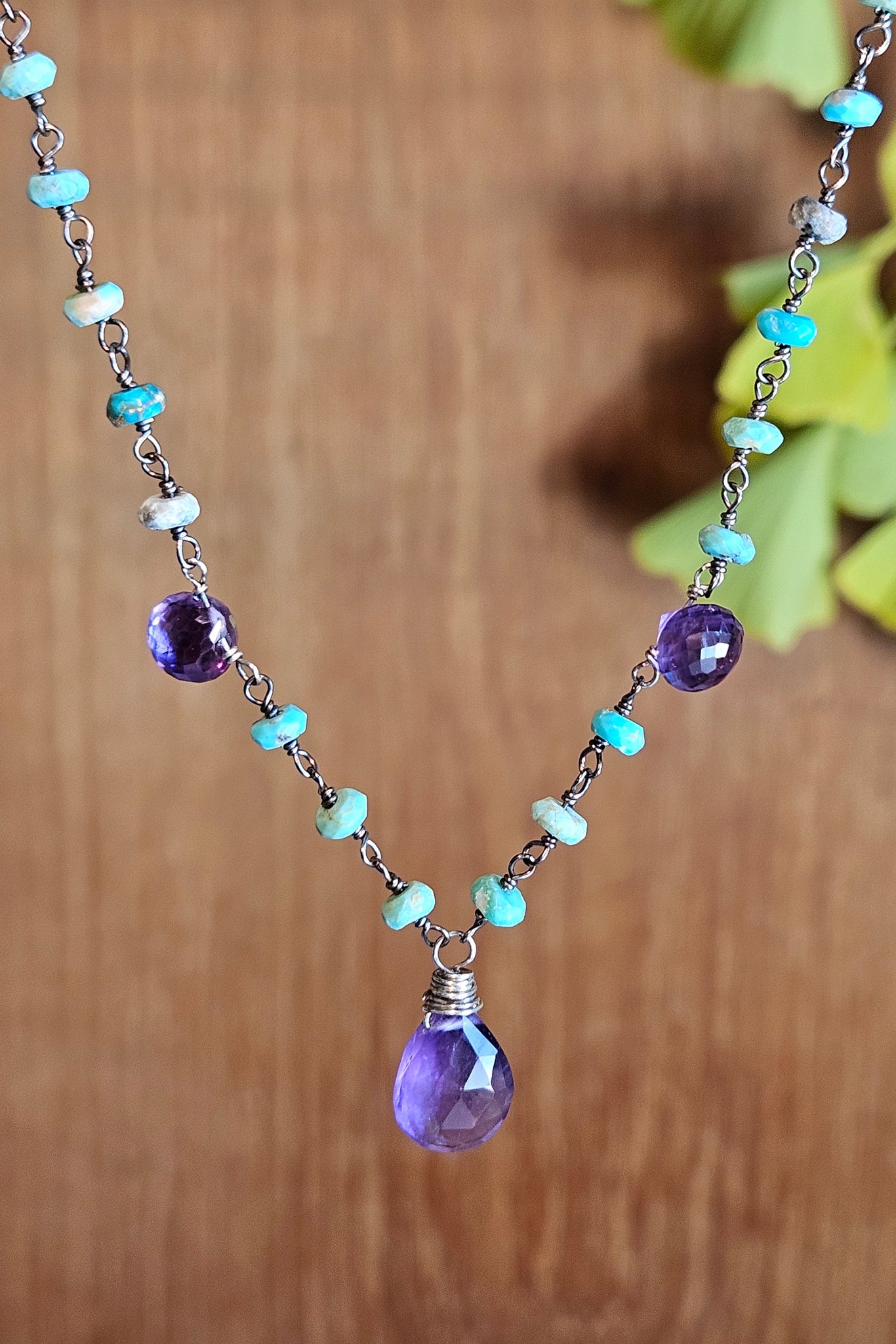Amethyst & Turquoise Necklace  NBL7125OX